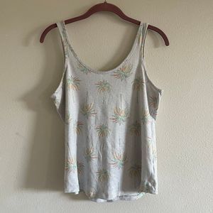 Jaclyn intimate plam tree multicolored rainbow gray Tank Top size small